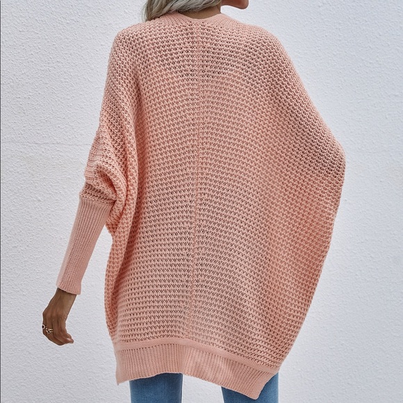 Bat Sleeves Loose Fit Cardigan Coral - Picture 6 of 8